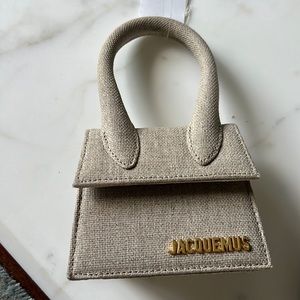 Jacquemus Mini Chiquito in beige linen missing strap